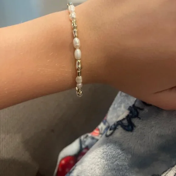 Neiman Marcus 14K Gold Plated Beaded Freshwater Cultured Pearl Bracelet - Picture 5 of 6